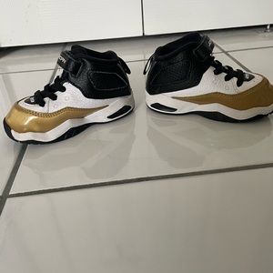 Jordan B' Loyal (TD) White / Black Gold Baby HiTop
